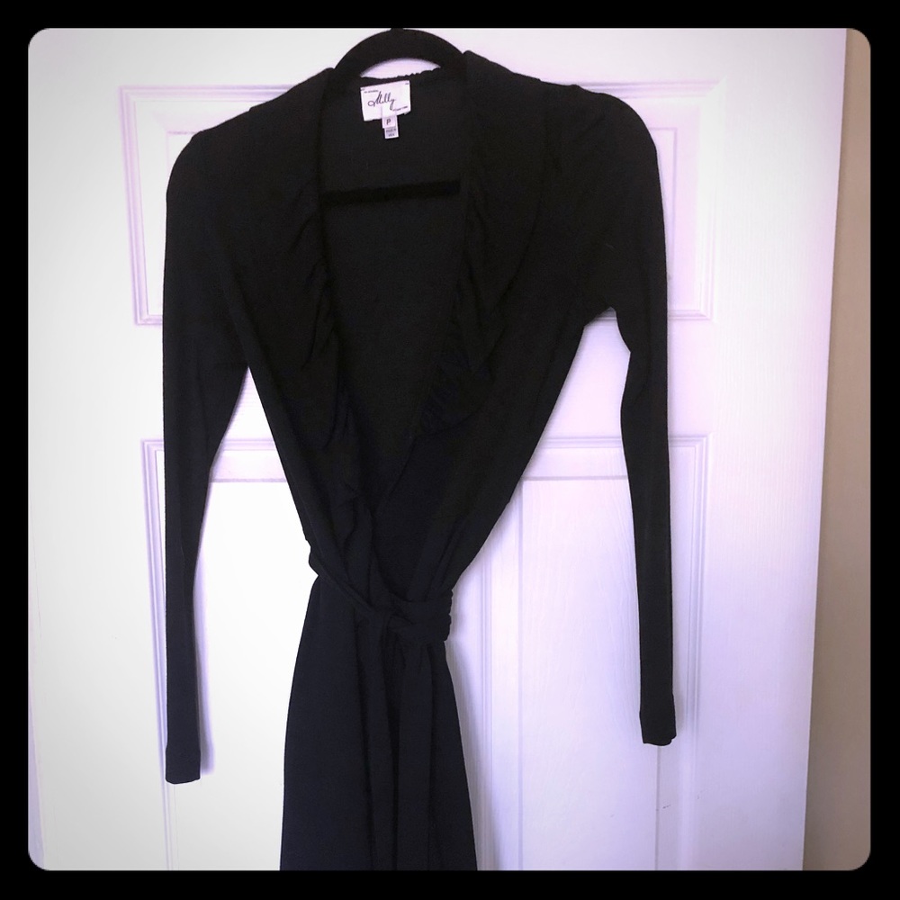 Milly Black Wrap Dress